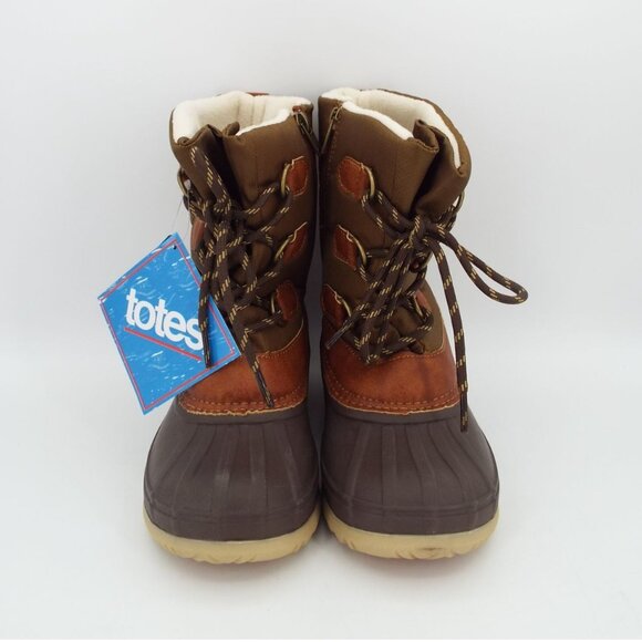 Totes Thermolite Ashertabacco Boys Brown Snow Boots Size 2M NWT - Picture 1 of 10